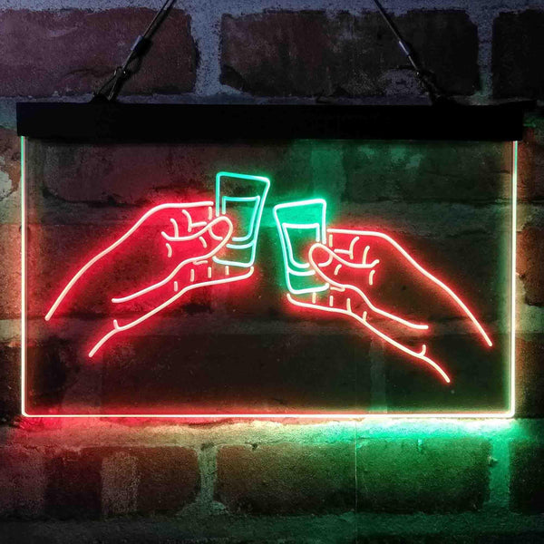 ADVPRO Vodka Shots Cheers Friends Dual Color LED Neon Sign st6-i4068 - Green & Red