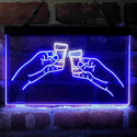 ADVPRO Vodka Shots Cheers Friends Dual Color LED Neon Sign st6-i4068 - White & Blue