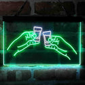 ADVPRO Vodka Shots Cheers Friends Dual Color LED Neon Sign st6-i4068 - White & Green