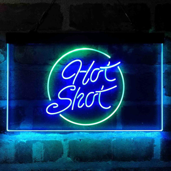 ADVPRO Hot Shot Circle Vodka Dual Color LED Neon Sign st6-i4069 - Green & Blue