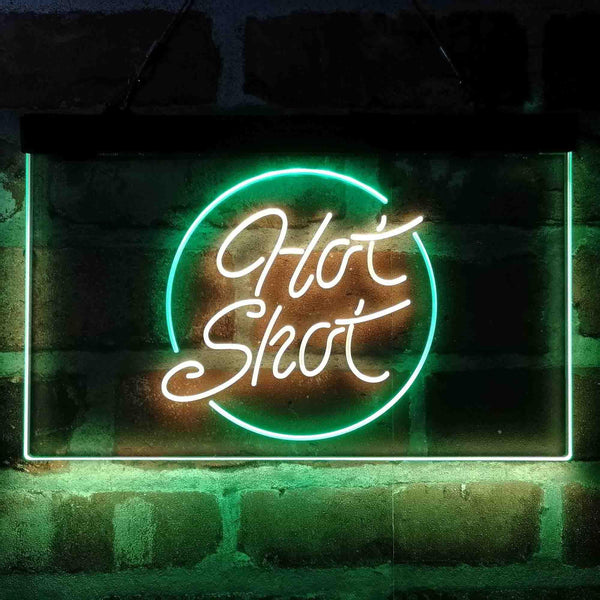 ADVPRO Hot Shot Circle Vodka Dual Color LED Neon Sign st6-i4069 - Green & Yellow