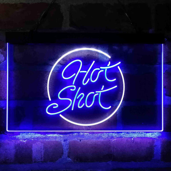 ADVPRO Hot Shot Circle Vodka Dual Color LED Neon Sign st6-i4069 - White & Blue