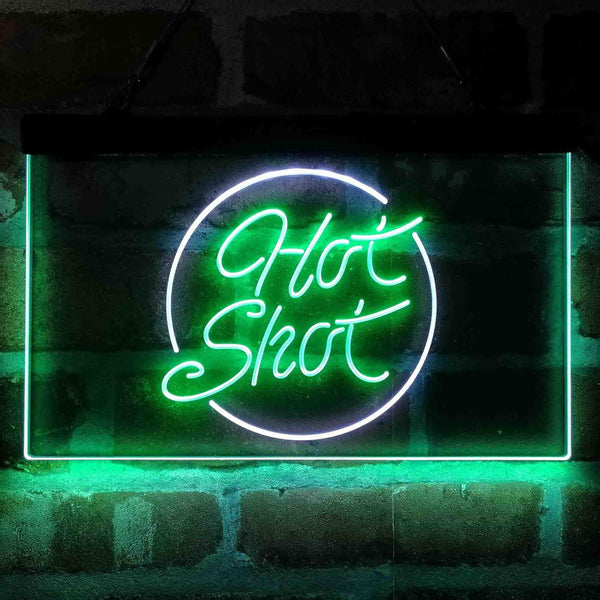 ADVPRO Hot Shot Circle Vodka Dual Color LED Neon Sign st6-i4069 - White & Green