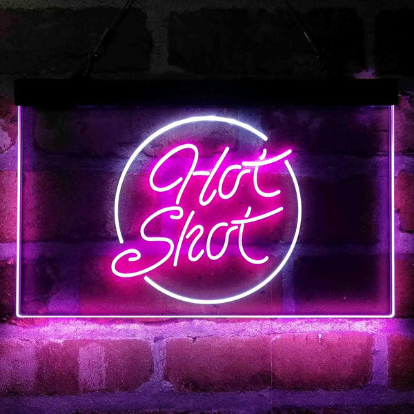 ADVPRO Hot Shot Circle Vodka Dual Color LED Neon Sign st6-i4069 - White & Purple