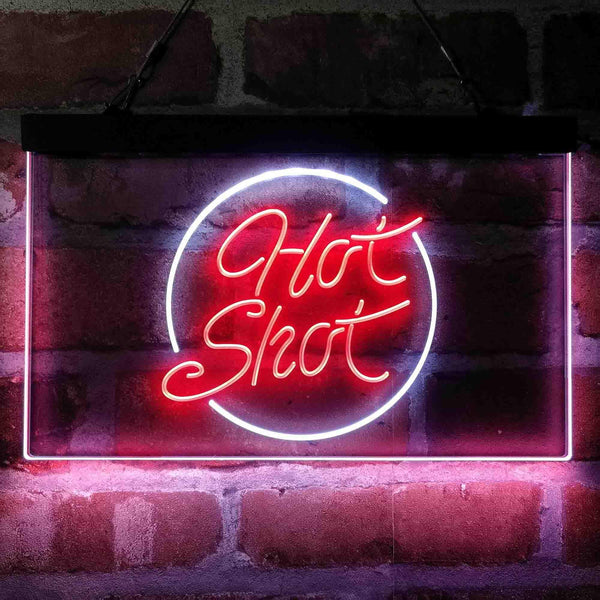 ADVPRO Hot Shot Circle Vodka Dual Color LED Neon Sign st6-i4069 - White & Red