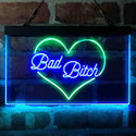 ADVPRO Bad Bitch Heart Design Dual Color LED Neon Sign st6-i4070 - Green & Blue