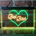 ADVPRO Bad Bitch Heart Design Dual Color LED Neon Sign st6-i4070 - Green & Yellow