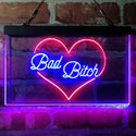 ADVPRO Bad Bitch Heart Design Dual Color LED Neon Sign st6-i4070 - Red & Blue