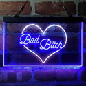 ADVPRO Bad Bitch Heart Design Dual Color LED Neon Sign st6-i4070 - White & Blue