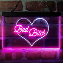 ADVPRO Bad Bitch Heart Design Dual Color LED Neon Sign st6-i4070 - White & Purple