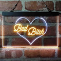 ADVPRO Bad Bitch Heart Design Dual Color LED Neon Sign st6-i4070 - White & Yellow