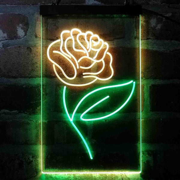 ADVPRO Rose Flower Bedroom Display  Dual Color LED Neon Sign st6-i4071 - Green & Yellow