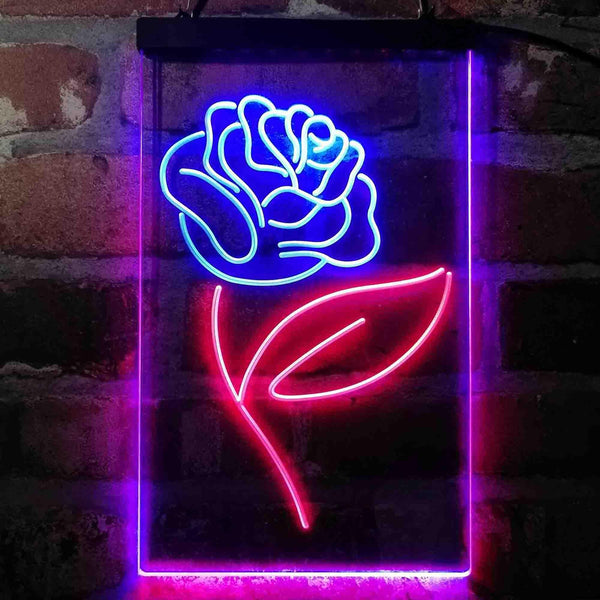 ADVPRO Rose Flower Bedroom Display  Dual Color LED Neon Sign st6-i4071 - Red & Blue