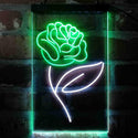 ADVPRO Rose Flower Bedroom Display  Dual Color LED Neon Sign st6-i4071 - White & Green