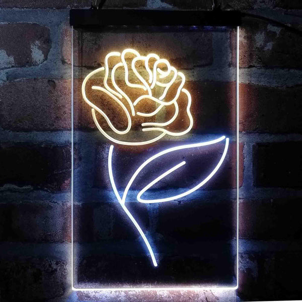 ADVPRO Rose Flower Bedroom Display  Dual Color LED Neon Sign st6-i4071 - White & Yellow