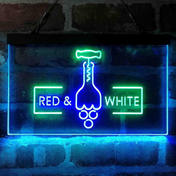 ADVPRO Red White Wine Opener Bar Display Dual Color LED Neon Sign st6-i4072 - Green & Blue