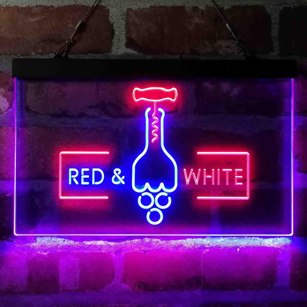 ADVPRO Red White Wine Opener Bar Display Dual Color LED Neon Sign st6-i4072 - Red & Blue