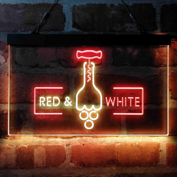 ADVPRO Red White Wine Opener Bar Display Dual Color LED Neon Sign st6-i4072 - Red & Yellow