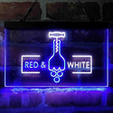 ADVPRO Red White Wine Opener Bar Display Dual Color LED Neon Sign st6-i4072 - White & Blue