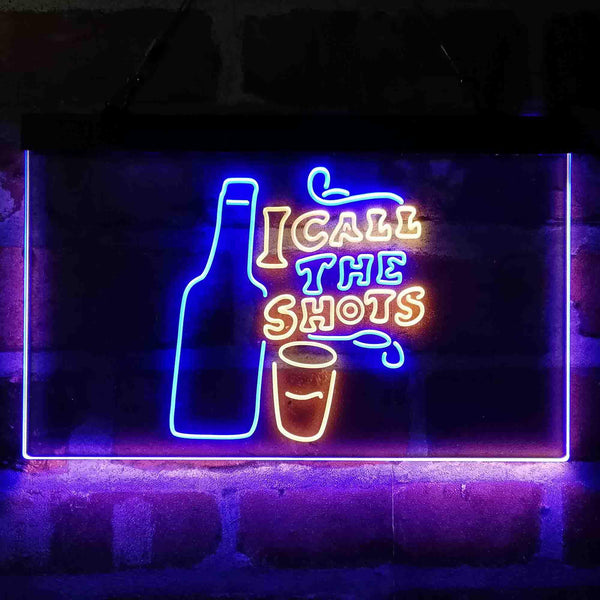 ADVPRO I Call The Shots Dual Color LED Neon Sign st6-i4073 - Blue & Yellow