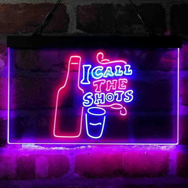 ADVPRO I Call The Shots Dual Color LED Neon Sign st6-i4073 - Red & Blue