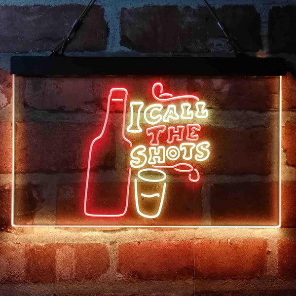 ADVPRO I Call The Shots Dual Color LED Neon Sign st6-i4073 - Red & Yellow