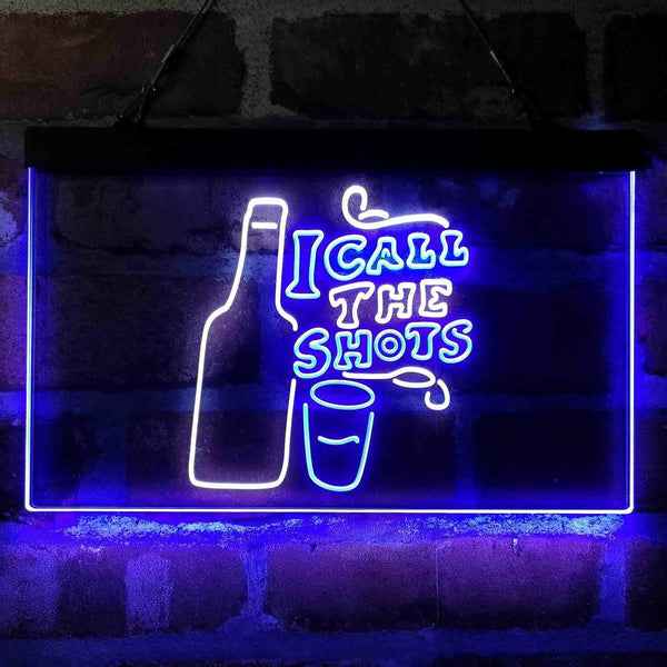 ADVPRO I Call The Shots Dual Color LED Neon Sign st6-i4073 - White & Blue
