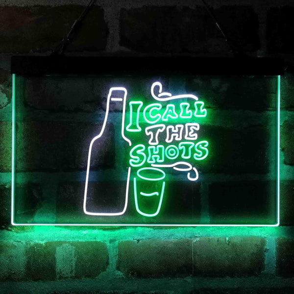 ADVPRO I Call The Shots Dual Color LED Neon Sign st6-i4073 - White & Green