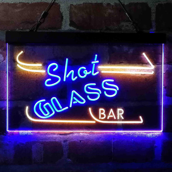 ADVPRO Shot Glass Bar Dual Color LED Neon Sign st6-i4075 - Blue & Yellow
