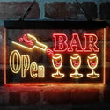 ADVPRO Bar Open 3 Glasses Dual Color LED Neon Sign st6-i4076 - Red & Yellow