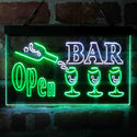 ADVPRO Bar Open 3 Glasses Dual Color LED Neon Sign st6-i4076 - White & Green