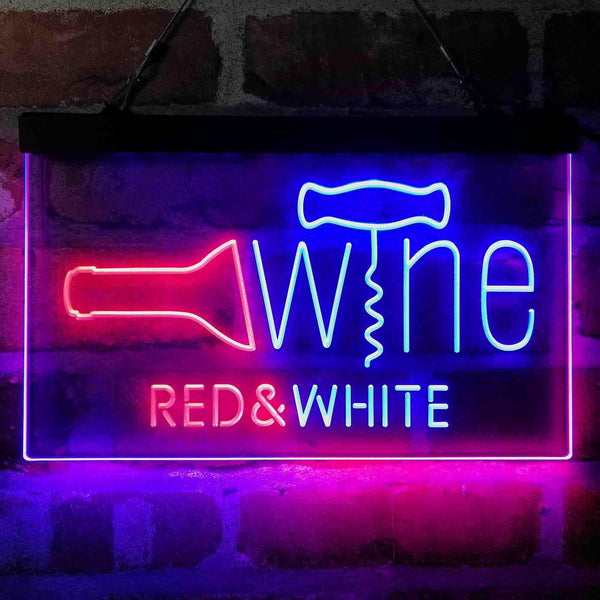 ADVPRO Red & White Wine Opener Display Dual Color LED Neon Sign st6-i4077 - Blue & Red