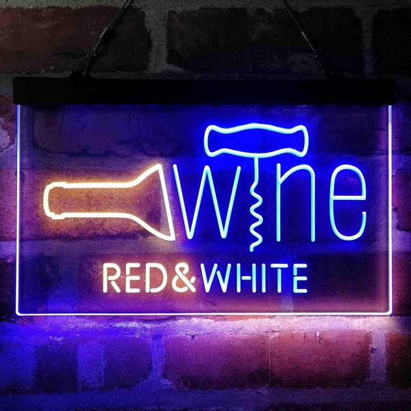 ADVPRO Red & White Wine Opener Display Dual Color LED Neon Sign st6-i4077 - Blue & Yellow