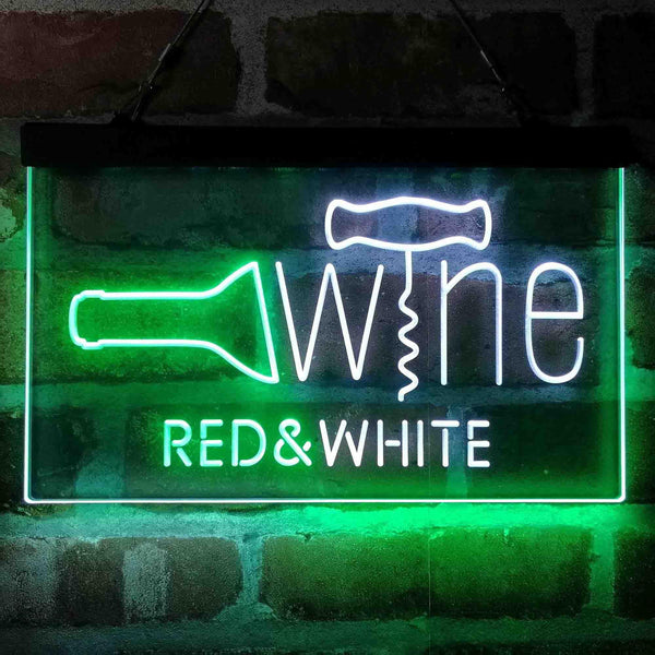 ADVPRO Red & White Wine Opener Display Dual Color LED Neon Sign st6-i4077 - White & Green