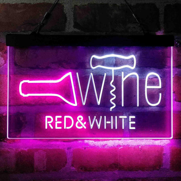 ADVPRO Red & White Wine Opener Display Dual Color LED Neon Sign st6-i4077 - White & Purple