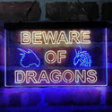 ADVPRO Beware of Dragon Kid Room Decoration Dual Color LED Neon Sign st6-i4079 - Blue & Yellow