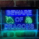 ADVPRO Beware of Dragon Kid Room Decoration Dual Color LED Neon Sign st6-i4079 - Green & Blue
