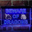 ADVPRO Beware of Dragon Kid Room Decoration Dual Color LED Neon Sign st6-i4079 - White & Blue
