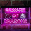 ADVPRO Beware of Dragon Kid Room Decoration Dual Color LED Neon Sign st6-i4079 - White & Purple