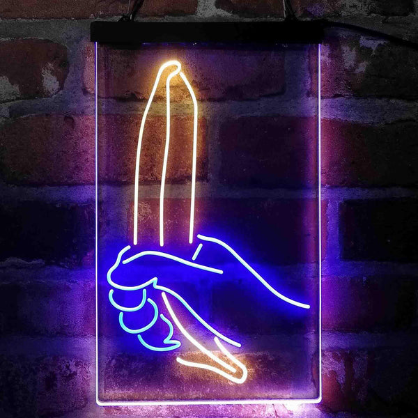 ADVPRO Banana Holding by Hand Room Decoration  Dual Color LED Neon Sign st6-i4083 - Blue & Yellow