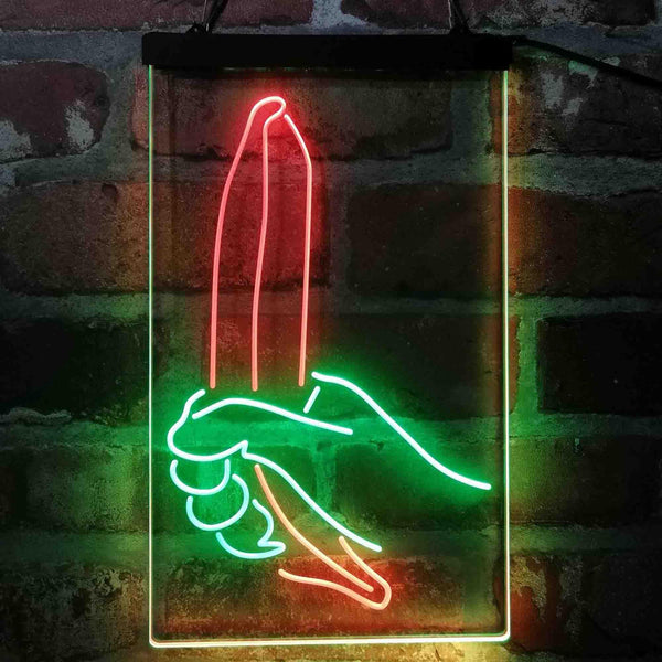 ADVPRO Banana Holding by Hand Room Decoration  Dual Color LED Neon Sign st6-i4083 - Green & Red