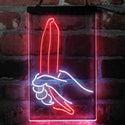 ADVPRO Banana Holding by Hand Room Decoration  Dual Color LED Neon Sign st6-i4083 - White & Red