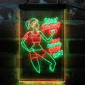 ADVPRO Women Gym Stay Strong Never Give Up Fitness Center  Dual Color LED Neon Sign st6-i4086 - Green & Red