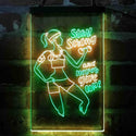 ADVPRO Women Gym Stay Strong Never Give Up Fitness Center  Dual Color LED Neon Sign st6-i4086 - Green & Yellow