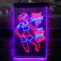 ADVPRO Women Gym Stay Strong Never Give Up Fitness Center  Dual Color LED Neon Sign st6-i4086 - Red & Blue