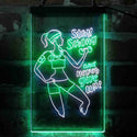 ADVPRO Women Gym Stay Strong Never Give Up Fitness Center  Dual Color LED Neon Sign st6-i4086 - White & Green