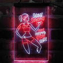 ADVPRO Women Gym Stay Strong Never Give Up Fitness Center  Dual Color LED Neon Sign st6-i4086 - White & Red