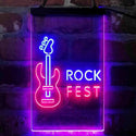 ADVPRO Rock Fest Guitar Room  Dual Color LED Neon Sign st6-i4088 - Blue & Red