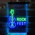 ADVPRO Rock Fest Guitar Room  Dual Color LED Neon Sign st6-i4088 - Green & Blue