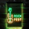ADVPRO Rock Fest Guitar Room  Dual Color LED Neon Sign st6-i4088 - Green & Yellow
